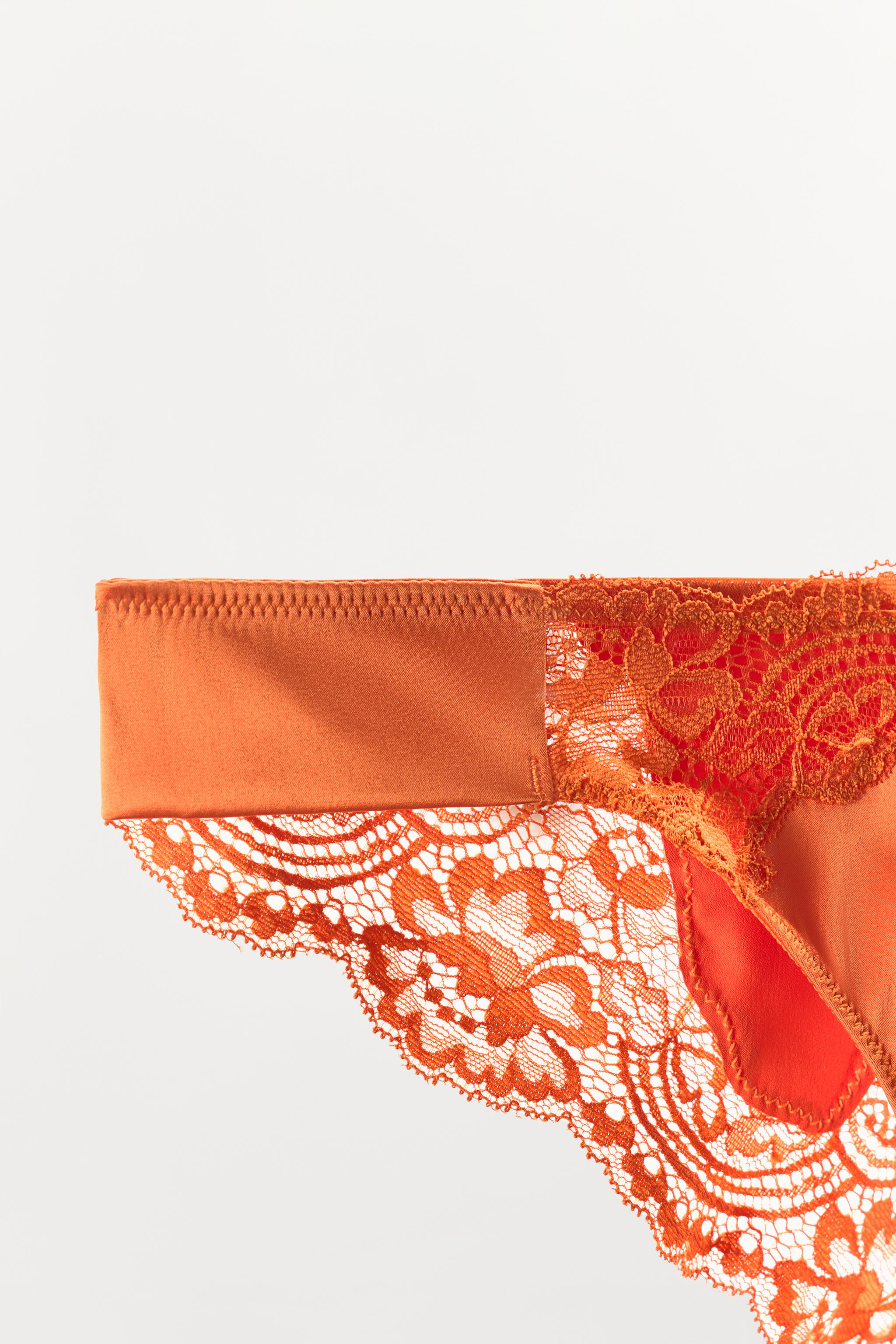 SATIN EFFECT LACE PANTIES